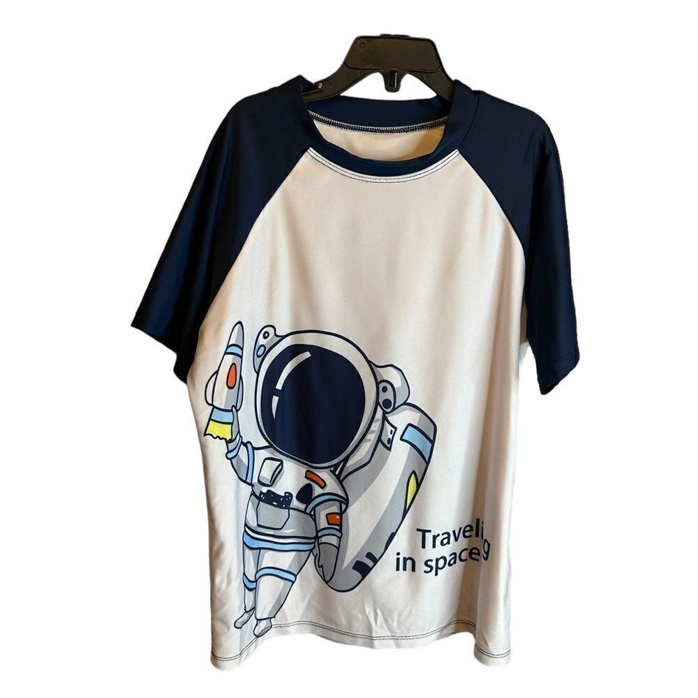 5 for $25🔥Boys Size XXL/ 20 (Euro‎ Sz 170) Astronaut Travel In Space Rashguard